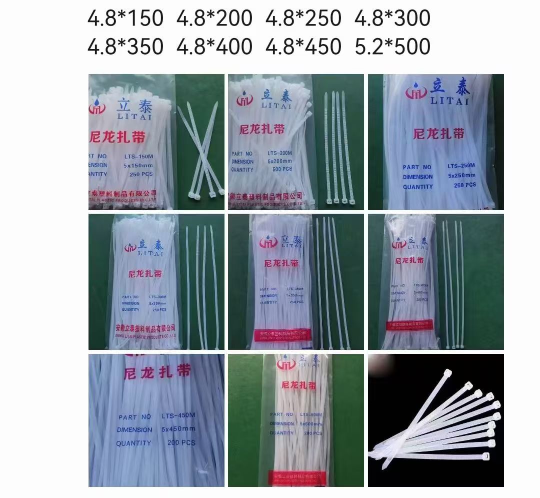 Black PA6 cable ties